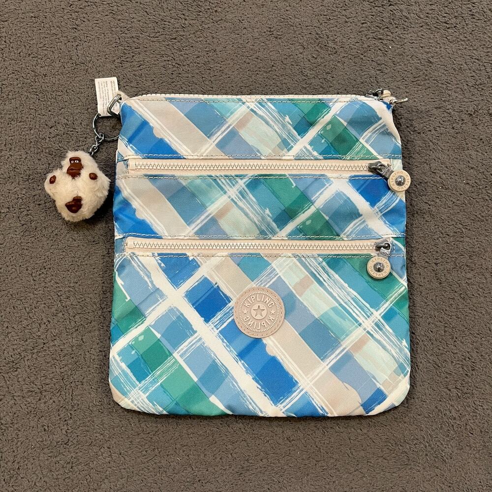 Kipling Mini Reversible Bag Women's Cream Blue Green Small Tote Handbag